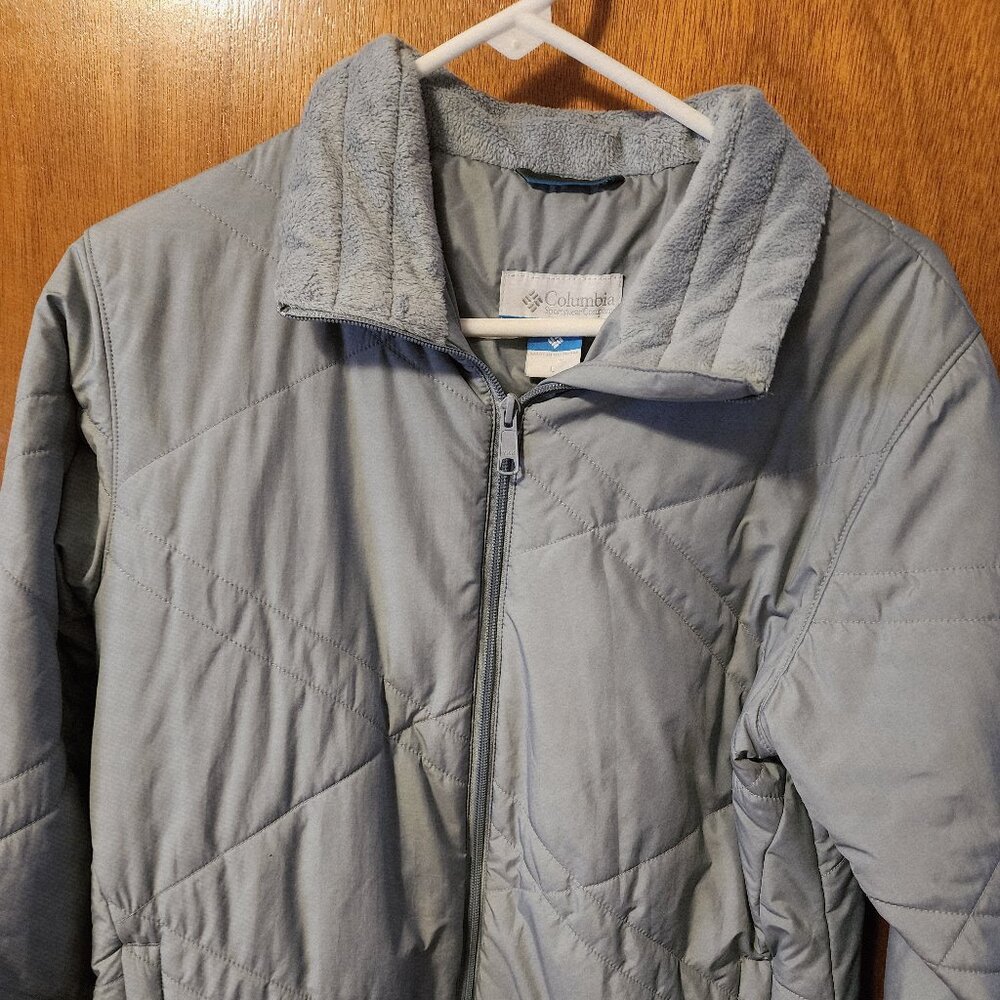 Women's Large Columbia Baby Blue Lightweight Zip Up Puffer Jacket